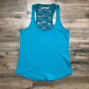 Teal with Back Lace Tank Top